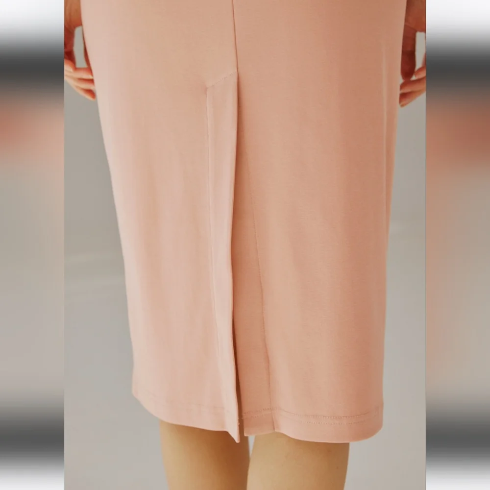 Square Neck Puff Sleeve Midi Dress (Peach Pink) - Nap Loungewear - Picture 6 of 12